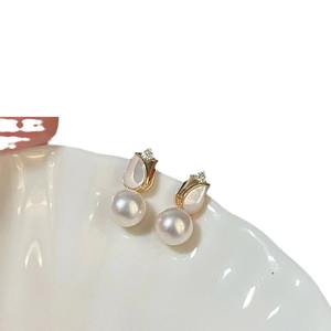 Tulip Sea Shell and S925 Silver <b>Dangle</b> <b>Earrings</b> with Ear Needles 7-8mm Freshwater Pearl <b>Fine</b> Jewelry - Product Image 5