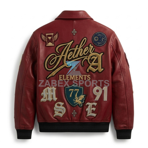 Zabex Sports Custom Eco-Friendly Windproof Winter Varsity <b>Jacket</b> <b>Men</b> Premium Streetwear Embroidered <b>Letter</b> OEM ODM Supply - Product Image 2