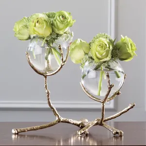 Modern Designer Artistic Iron Flower <b>Vase</b> with Custom Patterns Coastal Design Eco-Friendly Christmas Tabletop Home Decor-Zahid - Product Image 1