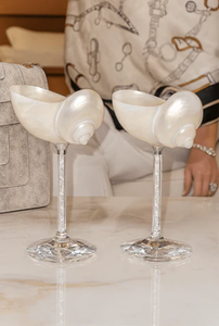 Best Selling Handmade Natural Sea Conch Shell <b>Wine</b> <b>Goblet</b> Sea Snail Shape Cocktail Gold Glass Cup Martini Glass for Birthday - Product Image 4