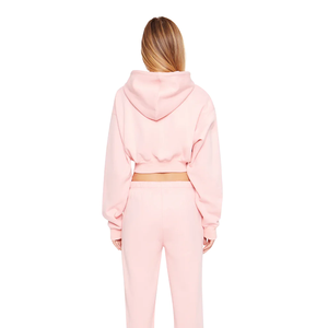 Custom Logo Womens Oversize <b>Crop</b> Hoodie Breathable Super Soft Fleece Long Sleeve Casual <b>Top</b> - Product Image 6