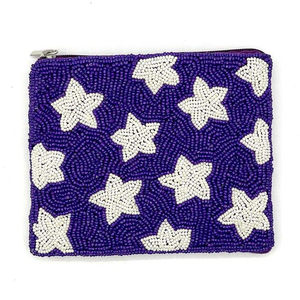 Woman Glass Beaded Wallet Custom <b>Pink</b> Xoxo Embroidered Coin <b>Purse</b> Handmade XOXO <b>Pink</b> Seed Beads Beaded Pouch by Needlework - Product Image 1