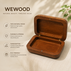 Caja de Regalo Rectangular de Madera de Lujo con Grabado Personalizado WEWOOD OEM ODM |   Caja de Almacenamiento Magnética de Madera Sólida para Empaque de Joyería - Product Image 2