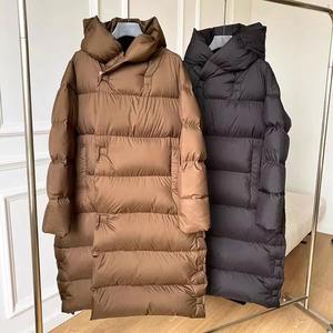 เสื้อโค้ทยาวหนังแท้กันน้ำสำหรับผู้หญิง, เสื้อโค้ทขนเป็ดระดับไฮเอนด์สำหรับตกแต่งสไตล์ยอดนิยมสำหรับฤดูใบไม้ร่วงและฤดูหนาว - Product Image 5