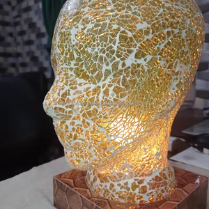 โคมไฟกระจกโมเสคหน้าสำหรับผู้ชายโคมไฟตั้งโต๊ะสีสันสดใสแบบชาวโมร็อกโกโคมไฟกระจกสีข้างเตียงโคมไฟโต๊ะโมเสกคอหงส์ตุรกี - Product Image 1