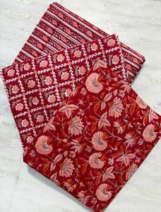 Proveedor de Tela de Algodón Hecha a Mano en India, Tela Sanganeri de Jaipur con Estampado a Bloque, Material en Crudo para Vestidos, Pedidos al Por Mayor - Product Image 1