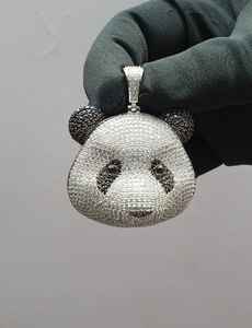 Colgante de Diamante Moissanite VVS con Cara de Panda, Pasa el Test de Diamantes, Colgante Hip Hop Iced Out, Colgante de Animal Brillante de Plata 925 - Product Image 5