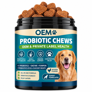 Tabletas Probióticas de Calabaza para Perros, 6 Probióticos, Salud Digestiva e Intestinal, Apoyo Inmunológico, Absorción Rápida, Suplemento Seguro Sin Granos - Product Image 1