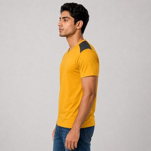 Fashion Men's <b>V</b> Neck Solid T Shirts 100%Cotton Custom Logo Eco-Friendly Breathable Loose <b>Fit</b> Men's <b>V</b> Neck T Shirt Summer Use - Product Image 2