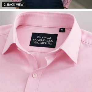 เสื้อเชิ้ตผู้ชายสีชมพู แขนยาว ปกคอปก แบรนด์ Khawaja Rafique Ullah Enterprises สไตล์สมาร์ทแคชชวล ผ้าทอ กันยับ - Product Image 5