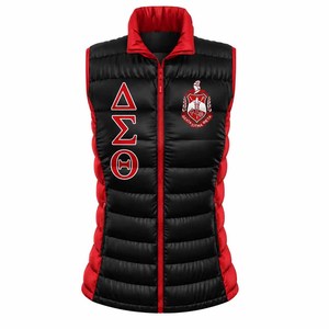Zeta | Phi | Beta Customized Puffer Vest Quilted Gilet High Quality Varsity <b>Padded</b> Vest Women's Insulated Gilet - Product Image 4