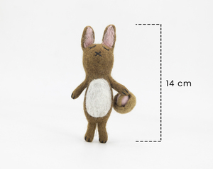 Wholesale Handmade Wool Brown Easter Bunny with Basket for Child Easter Decorations and Crafts-Felt & Yarn - Product Image 2
