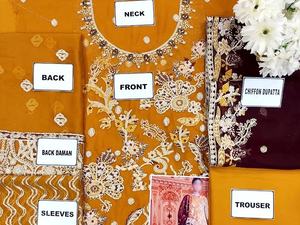 2021 Vente chaude Robe de mariée en mousseline de soie formelle brodée Salwar Kameez Style - Product Image 3