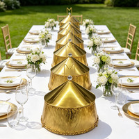 Chauffe-Plat Buffet Doré en Acier Inoxydable 9L Style Arabe pour Traiteur de Restaurant, Mariages et Fêtes