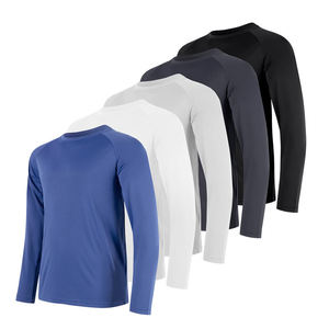 เสื้อยืดแขนยาวผู้ชาย โพลีเอสเตอร์ 100% แห้งเร็ว ทรงปกติ คอกลม สีพื้น น้ำหนักเบา - Product Image 1