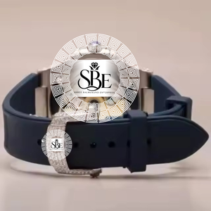 Full Diamond VVS1 Square Case 21mm Band Stainless Steel Quartz ETA Movement Sapphire Crystal 3BAR Water Resistance Luxury <b>Watch</b> - Product Image 3
