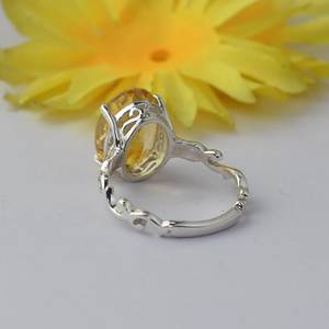 Genuine IGI Certified Citrine Oval Cut Art Deco <b>Ring</b> Gemstone November Birthstone 925 Sterling Silver <b>Dainty</b> Jewelry Gift for - Product Image 2