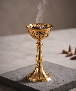 Handmade Metal Iron <b>Incense</b> <b>Cone</b> Holder Pedestal Burner Ash Catcher Aromatherapy Goblet Decor - Product Image 4