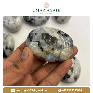 Piedra de Luna Arcoíris Natural Pulida, Piedra de Palma de Cristal de Luna Arcoíris, Venta al por Mayor de Gemas - Product Image 3