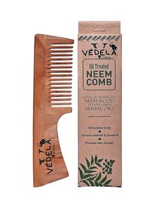 Peigne en bois de Neem naturel Vedela à long manche, antistatique, anti-chute de cheveux, outil manuel de soin capillaire, rouleau dépoussiérant, lisse les cheveux, idéal pour l'hôtellerie - Product Image 6
