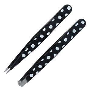 Pinzas para Cejas de Acero Inoxidable con Punta Inclinada y Mango Antideslizante, Herramienta Profesional de Precisión para Depilación de Cejas con Tensión Calibrada - Product Image 1