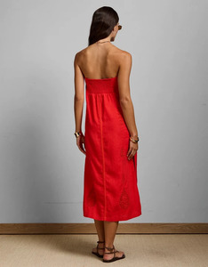 Elegante Vestido Rojo Francés sin Tirantes, Estilo Sirena, para Mujer, Ajustado, Vestido de Noche, Elegante, Formal, para Fiesta, Vestido Largo - Product Image 4