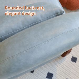 Cozy <b>Comfy</b> Armless Faux Leather Accent <b>Chair</b> with Soft Cushion Solid Wood Legs for Living Room and Bedroom - Product Image 4