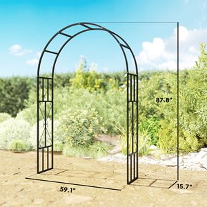 Arco da Giardino in Acciaio da 2,2 m, Traliccio per Piante Rampicanti, Rose, Glicine, Viti, Supporto per Arco Floreale per Matrimoni - Product Image 1
