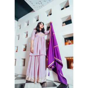 Conjunto de Traje de Gasa Lila Morado para Mujer - Talla XS - Product Image 4