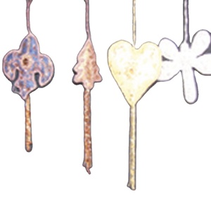 Beautiful Handmade Zari Embroidery Heart in Custom Christmas Hanging <b>Ornament</b> Shape Trusted Supplier Manufacturer's Zari <b>Flower</b> - Product Image 1