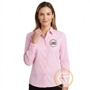 Alfa PERSONALIZADO |   Camisa Casual Negra para Mujer Kapa, con Botones, Logotipo Bordado en la Parte Delantera, Manga Raglán, Cuello Camisero, 100% Algodón - Product Image 1