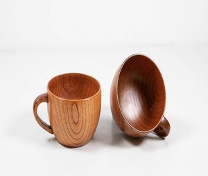 Natural Wood Eco-Friendly Handmade American Style Coffee Cup Small Desk Cup for Business - Product Image 2