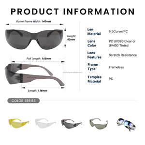 ANSI Z87+ Certified frameless light weight protective eyewear for heavy industrial - Product Image 2