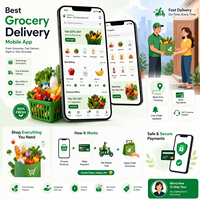 La Mejor Aplicación Móvil para Entrega de Comestibles, Android, IOS, Linux, MAC, Web, Internet, Entrega Rápida, Seguimiento en Tiempo Real, Multi-Vendedor, Multi-idioma