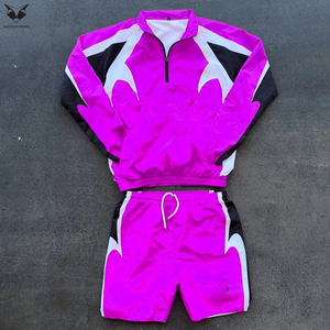 Ensemble short coupe-vent tendance pour homme, nouvelle collection, couleurs contrastées, qualité supérieure, entièrement personnalisable, faible MOQ. - Product Image 2