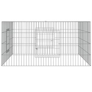 Grande cage à lapin durable en fer galvanisé argenté - Product Image 3