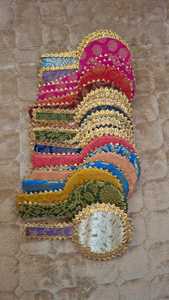 Decorative Brocade hand held <b>mirror</b> for giveaways for wedding haldi mehndi baby shower Favors henna nights dholki nights - Product Image 5