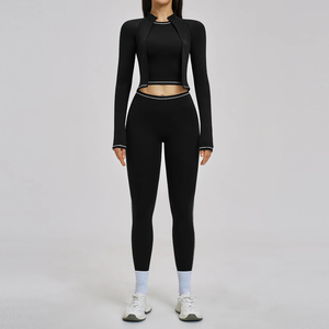 2026 Trending Plus Size Lightweight Seamless 3PCS <b>Yoga</b> Set Women Nylon Spandex High Waist Leggings Sports Bra <b>Jacket</b> Fitness - Product Image 3