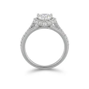 925 Sterling Silver Heart Cut Lab Grown Diamond Engagement <b>Ring</b> Halo <b>Split</b> Shank in 14K Pure Gold Diamond Wedding <b>Ring</b> for Women - Product Image 2