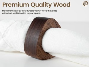 <b>Hand</b> Crafted Elegant Napkin <b>Rings</b> Acacia Wood Table Decor Housewarming Gift For Friend Gift Table Setting Napkin <b>Holder</b> - Product Image 3