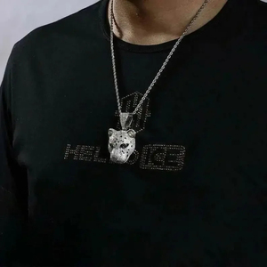 Poussière d'étoiles luxe Hip Hop VVS Moissanite bijoux pendentif collier personnalisé Bling glacé Animal solide plaqué or pendentif en diamant - Product Image 4