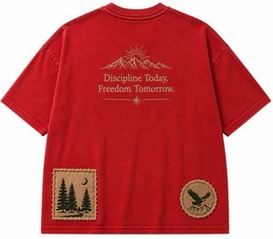 Camiseta Roja Personalizable 100% Algodón para Hombre, Cuello Redondo, Manga Corta, Corte Holgado, Antiarrugas, Tejido Transpirable de Secado Rápido - Product Image 2