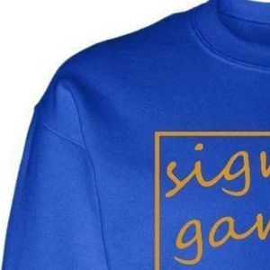 Sudadera con cuello redondo Sigma Gamma Rho Script Box, personalizada para hermandades griegas, de forro polar, estilo casual universitario y urbano, venta al por mayor - Product Image 4