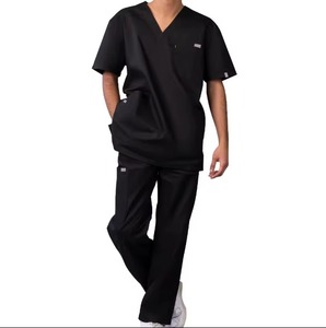 Ensemble de tenue médicale tricotée 100 % coton, style haut de gamme, avec chemise et pantalon à taille élastique, look de marque, vente au Pakistan, pour hôpital - Product Image 1