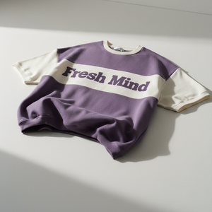 T-shirt en coton surdimensionné personnalisé, imprimé Color Block Fresh Mind, OEM, marque privée, streetwear, fournisseur en gros - Product Image 1