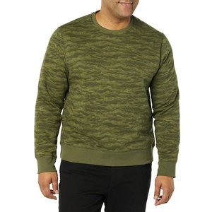 Sweat-shirt à col rond camouflage pour homme, coupe classique, tricoté, décontracté, respirant, pour l'automne, vert, sweats à capuche et pulls pour homme - Product Image 1