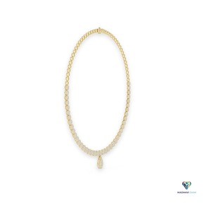 Collar con Colgante de Diamante Cultivado en Laboratorio, Corte Redondo, 7.88 Quilates, Oro Amarillo de 18K, Collar con Colgante de Lágrima para Bodas - Product Image 2