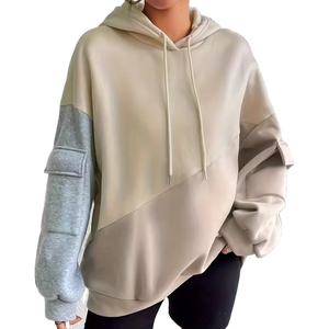 Sudadera con capucha y cremallera para mujer con bordado personalizado, sudadera deportiva de poliéster y algodón, forro polar liso de punto para niños, estilo formal - Product Image 1
