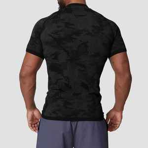 Camiseta Deportiva de Compresión para Hombre, Corte Ajustado, Cuello Redondo, Manga Corta, Transpirable, Spandex/Poliéster, Estilo Urbano, 220g, Color Sólido - Product Image 3