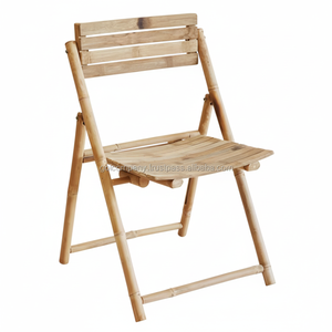 GOLcompany Traditional Style Bamboo Folding Chair for Home Apartment or <b>Outdoor</b> Use <b>Foldable</b> Dining Room Furniture Multi-color - Product Image 1